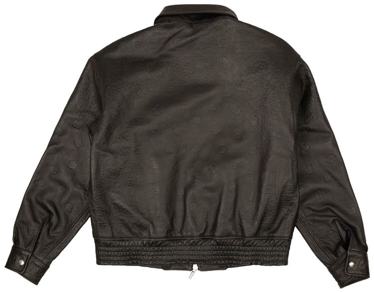 Rhude Leather Embossed Suit Jacket Black