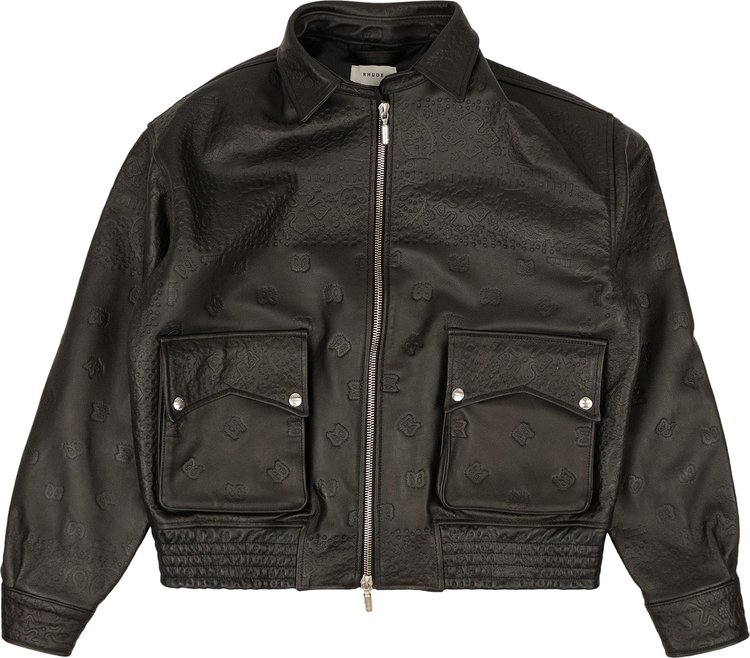 Rhude Leather Embossed Suit Jacket 'Black'