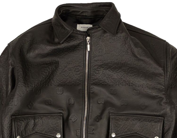 Rhude Leather Embossed Suit Jacket Black