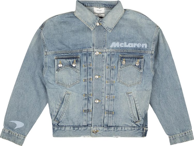 Rhude Denim Embroidered Jacket Indigo Blue