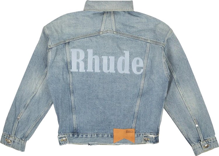 Rhude Denim Embroidered Jacket Indigo Blue