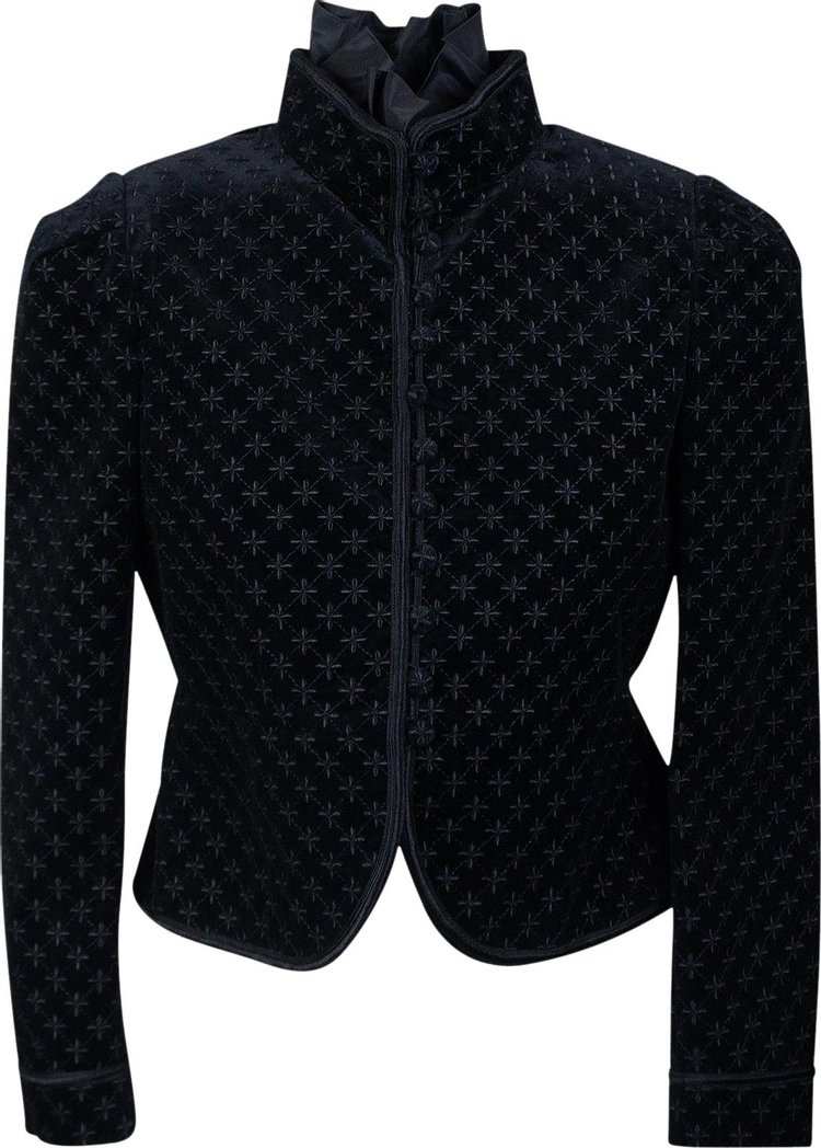 Saint Laurent Embroidered Cropped Jacket 'Black'