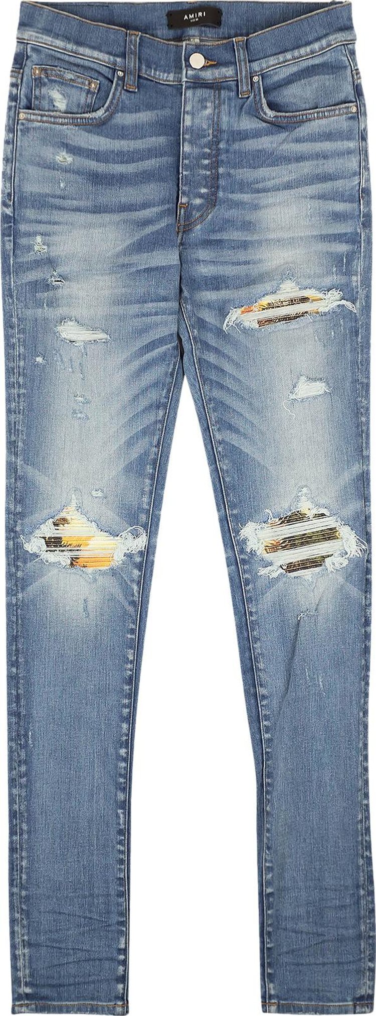 Amiri Plaid MX1 Straight Fit Jeans 'Clay/Indigo'