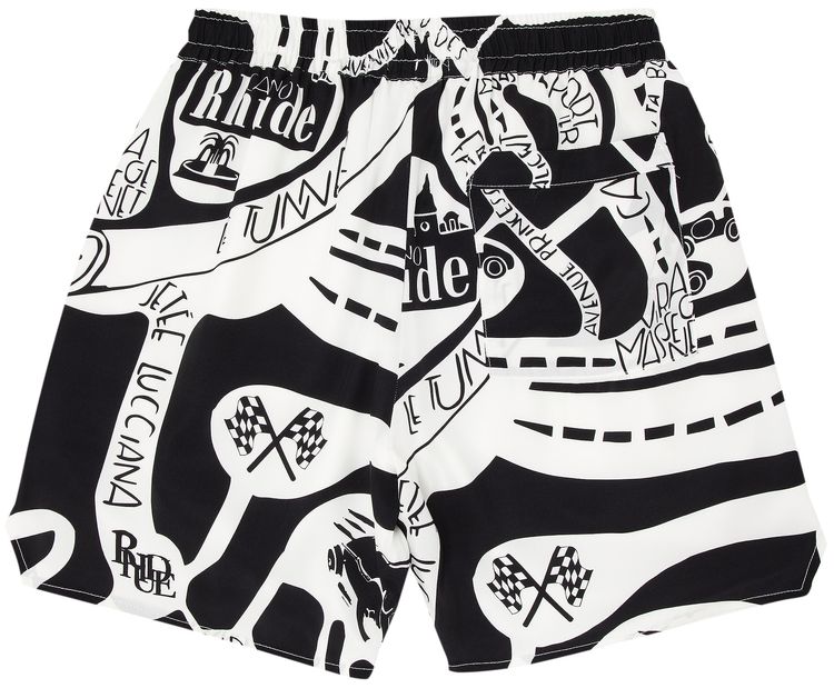 Rhude Strada Silk Short BlackWhite