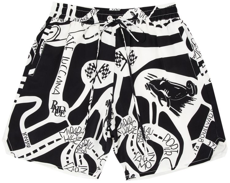 Rhude Strada Silk Short BlackWhite