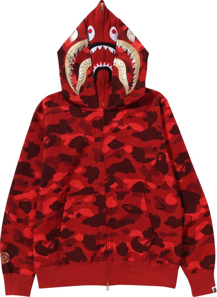 Buy BAPE Color Camo Double Shark Full Zip Hoodie 'Red' - 1K30 115 001 ...