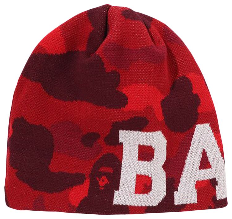 BAPE Color Camo Knit Cap Red
