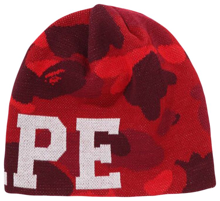 BAPE Color Camo Knit Cap Red