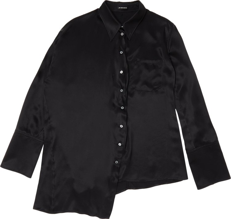 Ann Demeulemeester Jotie Dropped Shoulder Stain Washe Shirt Black