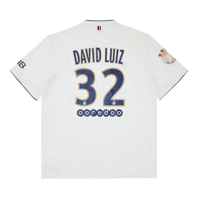 Pre Owned Paris Saint Germain David Luiz 32 Away Stadium Jersey White