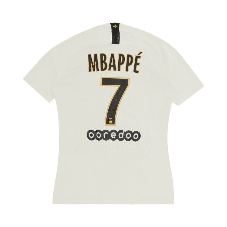 Pre Owned Paris Saint Germain Stock Pro Mbappe 7 Away Stadium Jersey White
