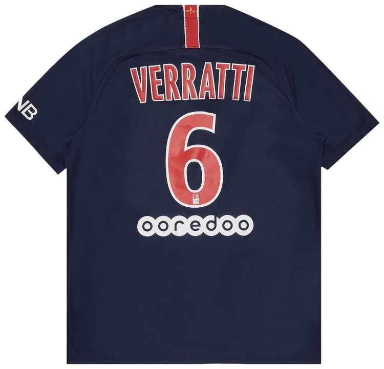 Pre Owned Paris Saint Germain Verratti 6 Home Jersey Navy