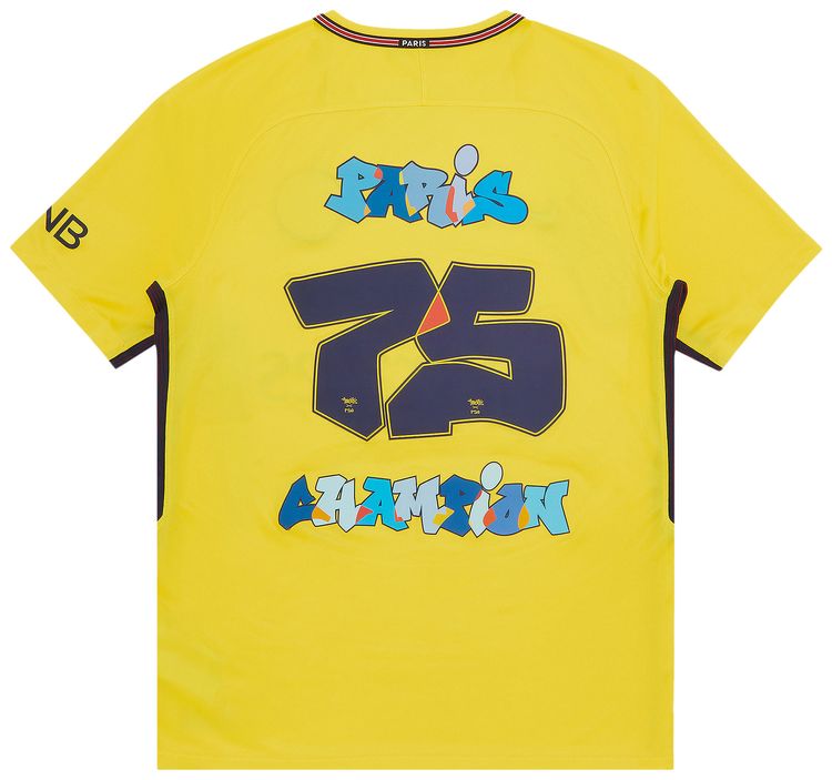 Paris Saint Germain Paris 75 Champion Graffiti Away Jersey Yellow