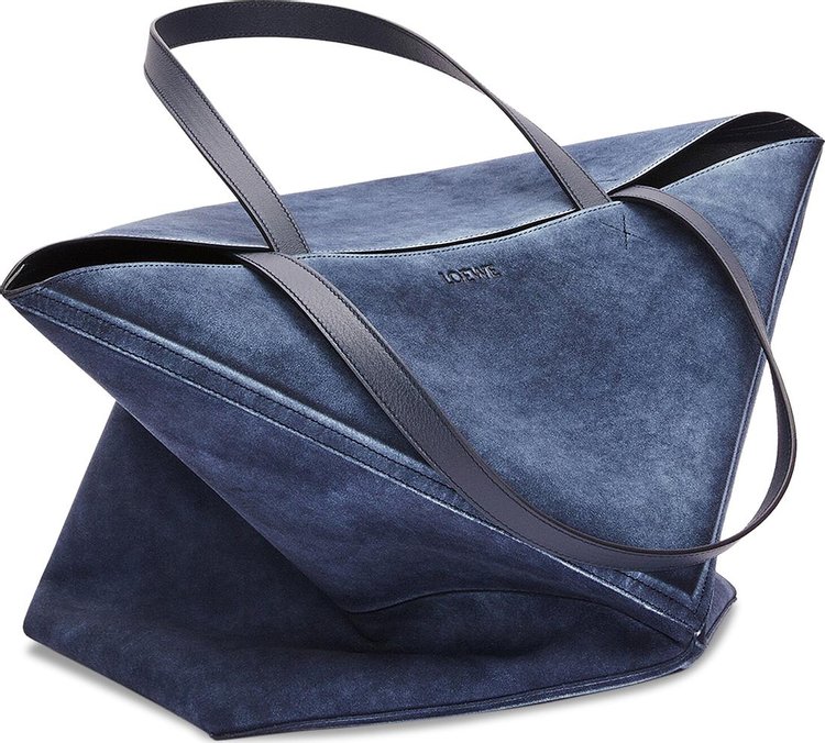 Loewe Denim Puzzle Fold Tote Deep Navy