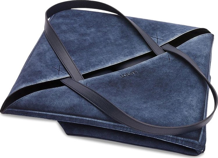 Loewe Denim Puzzle Fold Tote Deep Navy