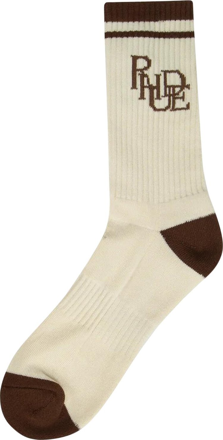 Rhude Scribble Logo Sock TanBrown