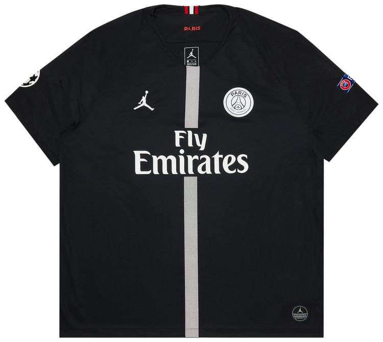 Pre Owned Paris Saint Germain Champions League Mbappe 7 Third Jersey Black