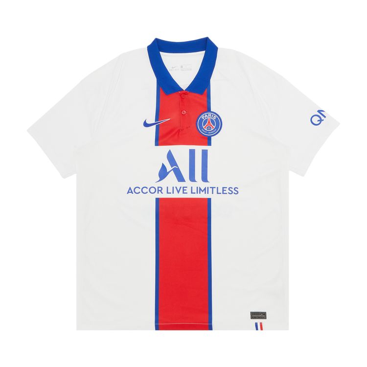 Pre Owned Paris Saint Germain 50th Anniversary Edition Mbappe 7 Away Jersey White