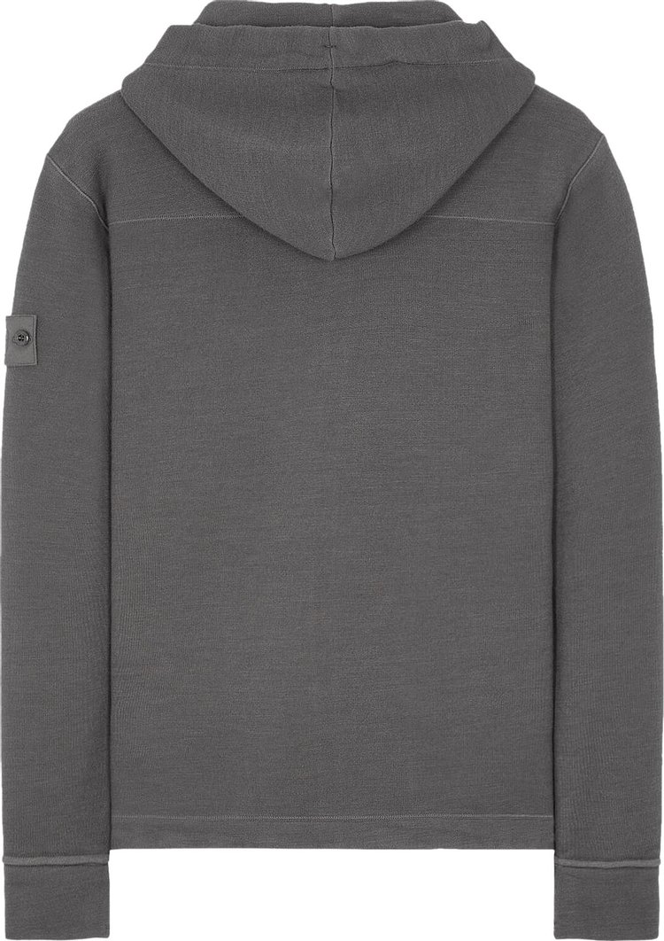 Stone Island Ghost Piece Zip Up Hoodie Dark Grey