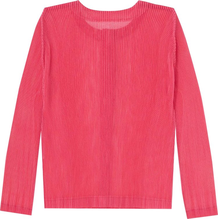 Pleats Please Issey Miyake Tatami August Cardigan Bright Pink