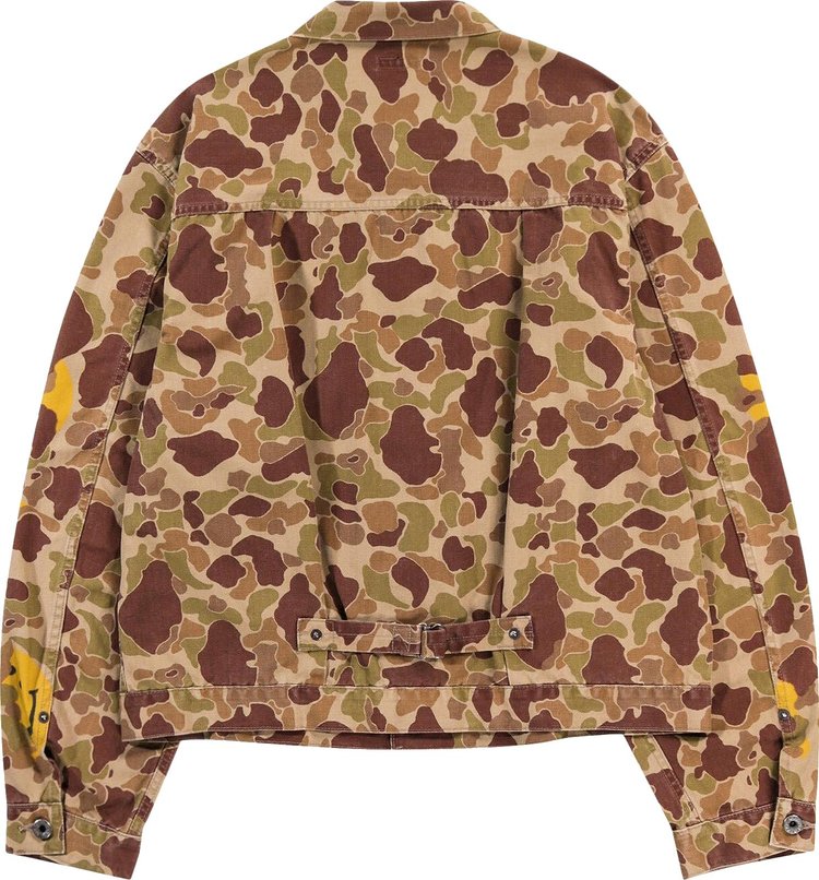 Kapital Herringbone Happy Peek A Boo Camo 1st Jacket BeigeKhaki