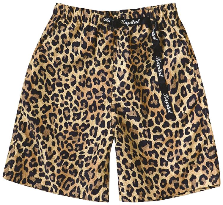 Kapital Fast Dry Taffeta Leopard Easy Shorts Brown