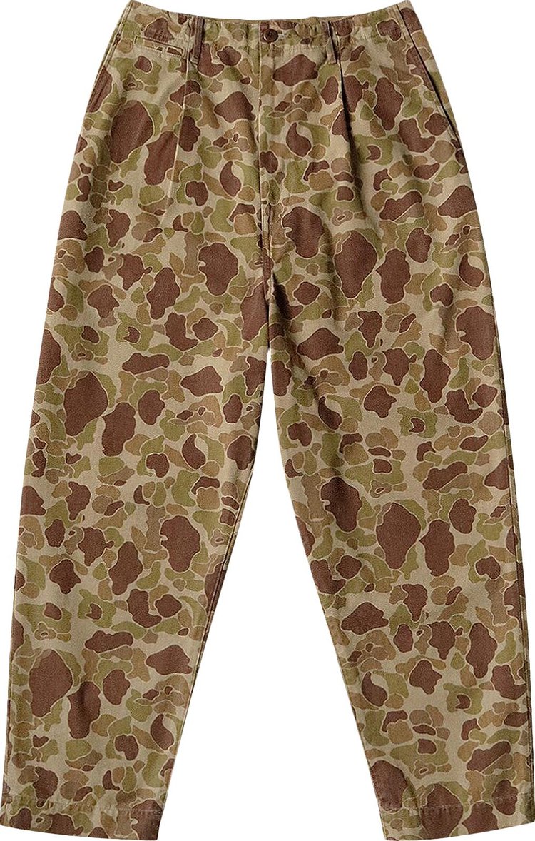 Kapital Herringbone Happy Peek-A-Boo Camo Nime Pants 'Beigekhaki'