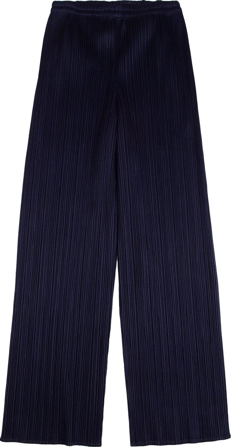 Pleats Please Issey Miyake Pleated Cropped Trousers 'Dark Navy'
