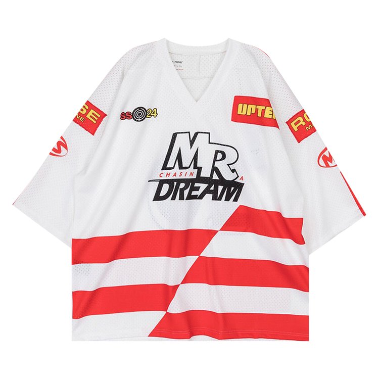 Martine Rose Oversized Football Top 'White/Red'