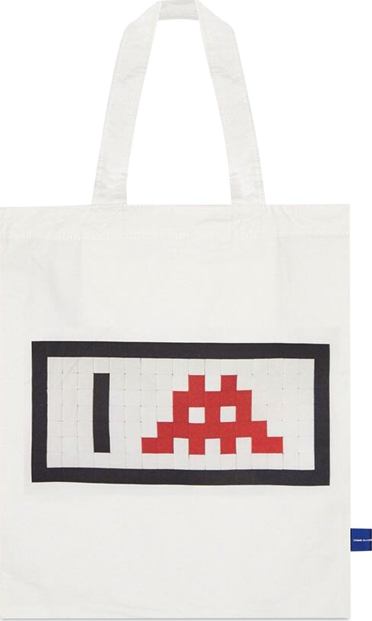 Comme des Garcons SHIRT x Space Invader Tote Bag White