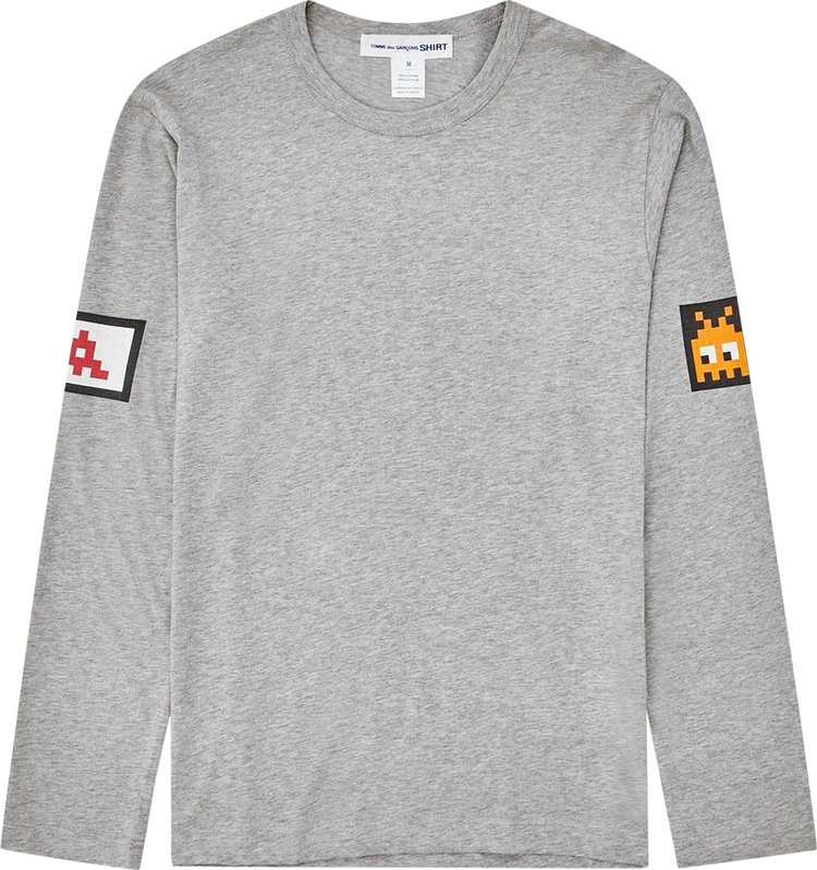 Comme des Garçons SHIRT x Invader Graphic Long-Sleeve T-Shirt 'Grey'