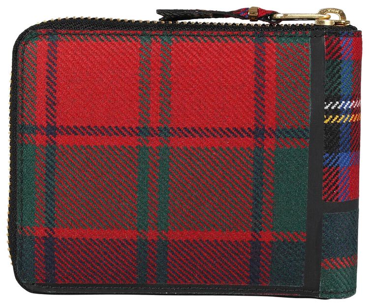 Comme des Garcons Wallet Tartan Patchwork Group Wallet Red