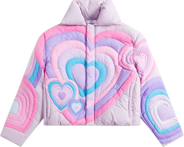 ERL Hearts Puffer Jacket 'Purple'