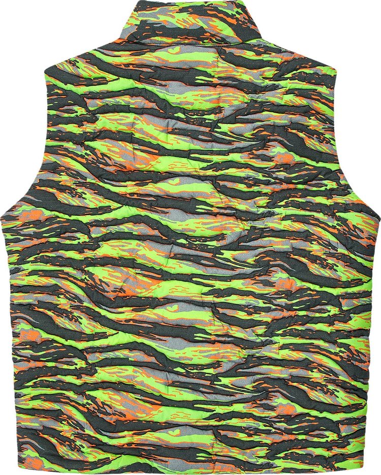 ERL Printed Quilted Puffer Vest Green Rave