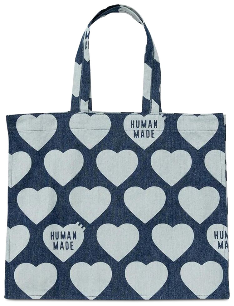 Human Made Heart Denim Tote Bag Indigo