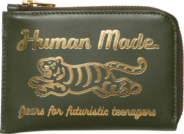 Human Made Leather Wallet Olive Drab