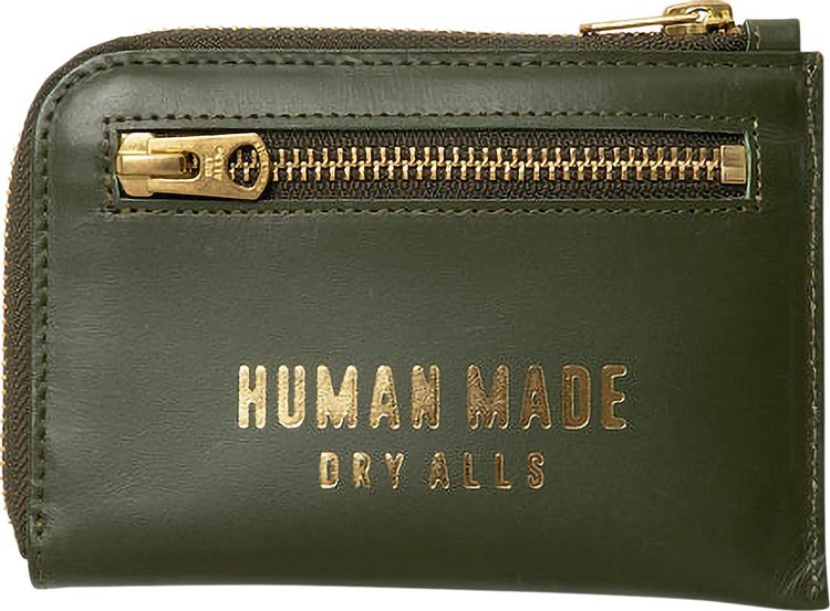 Human Made Leather Wallet Olive Drab