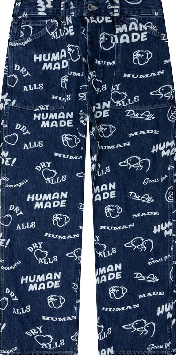 Human Made Printed Denim Baggy Jeans 'Indigo'