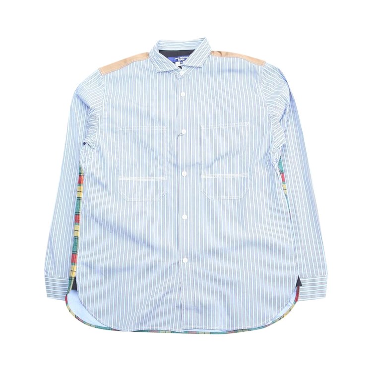 Junya Watanabe MAN Broad Stripe Long-Sleeve Shirt 'White/Blue/Green'