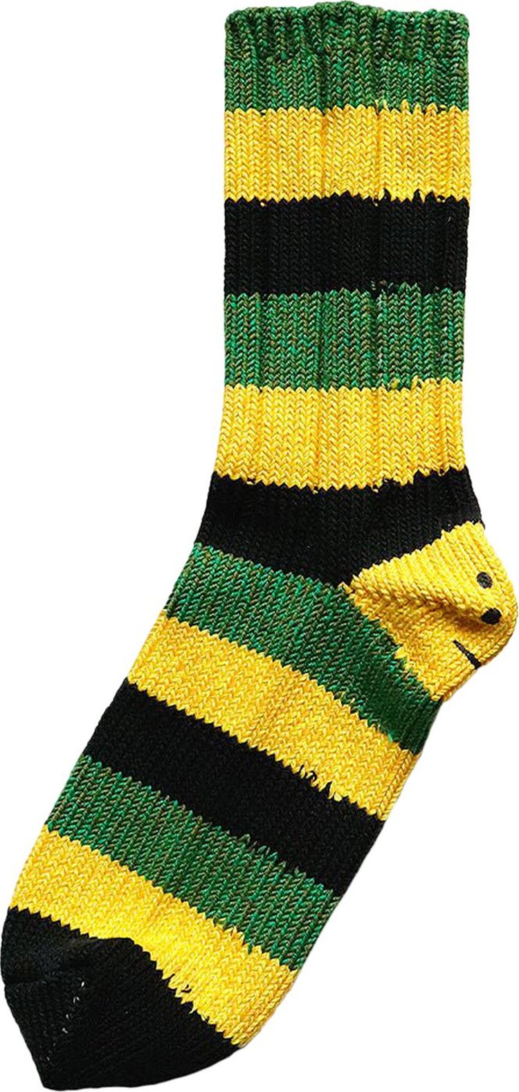 Kapital Rasta Rainbowy Happy Heel Socks Black