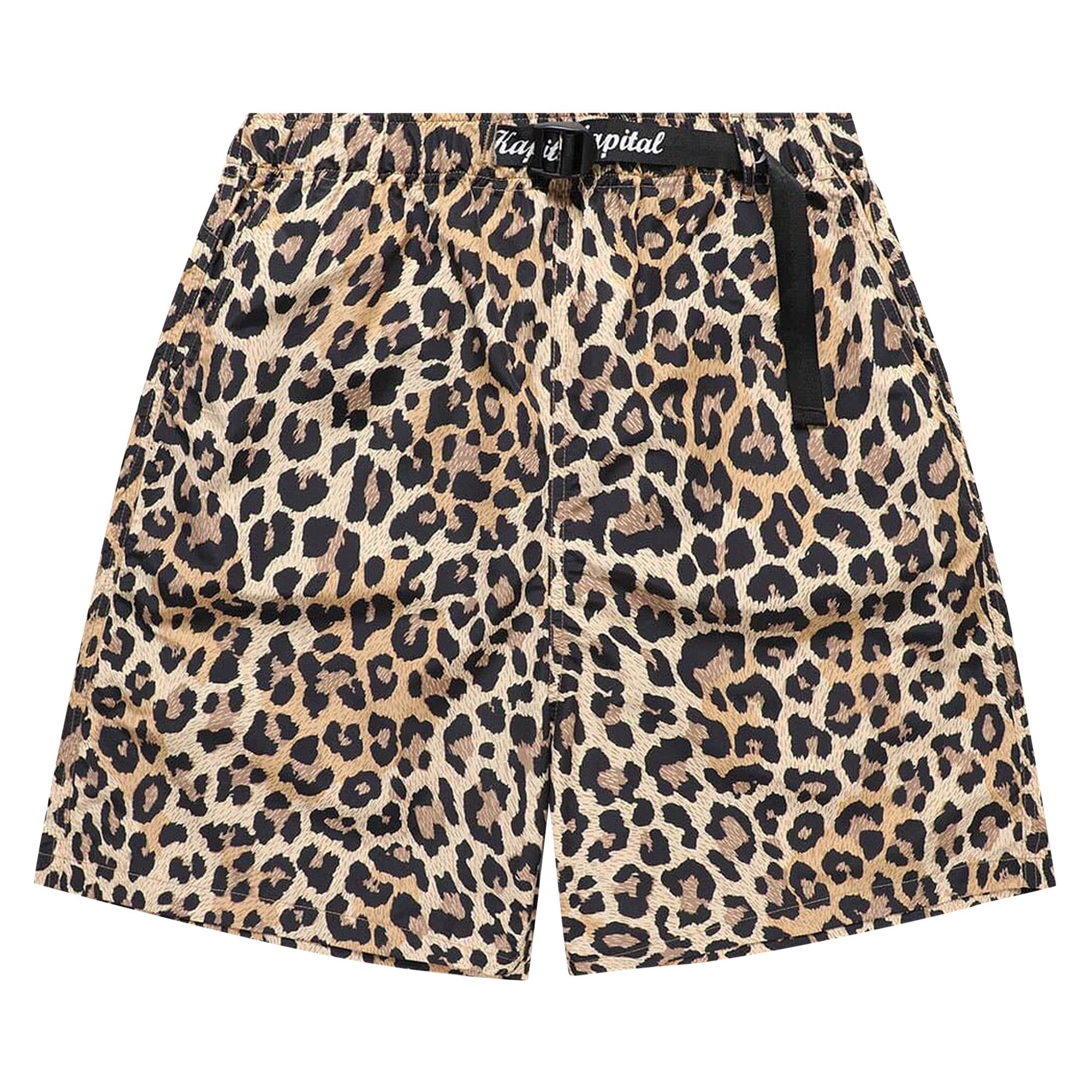 Buy Kapital Taffeta Leopard Easy Shorts 'Brown' - K2105SP140