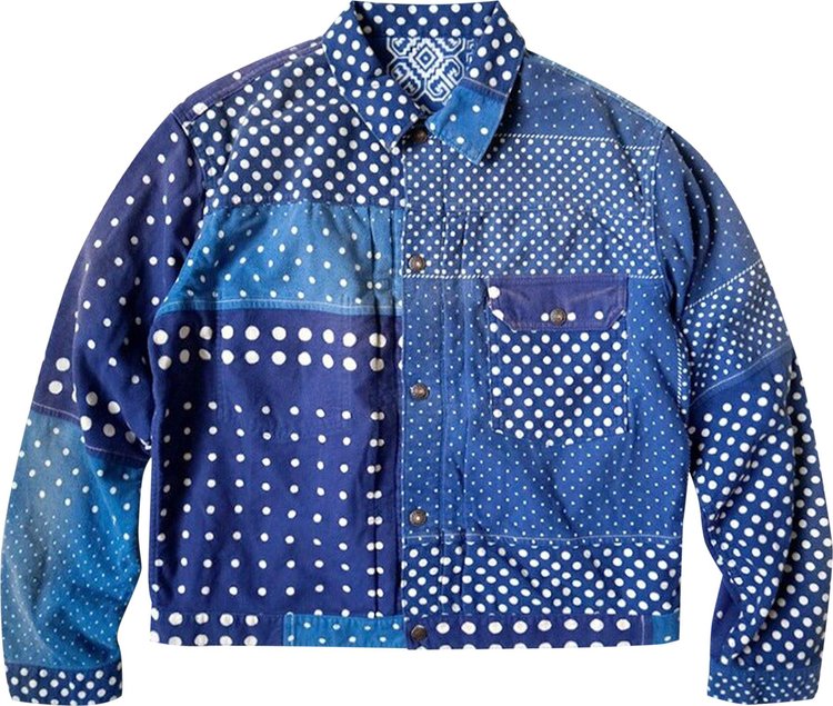 Kapital Flannel Polkadot x Bandana Reversible 1st Jacket Blue