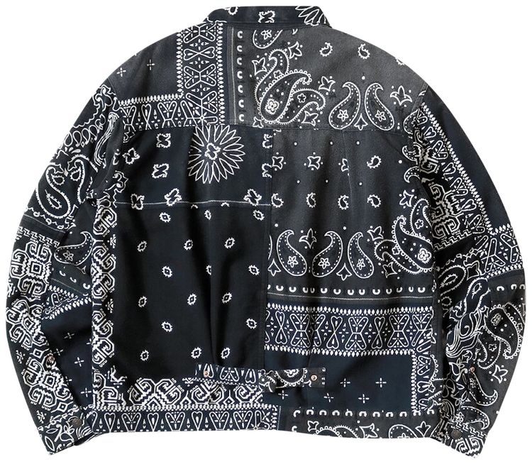 Kapital Flannel Reversible Bandana 1st Jacket BlackKhaki