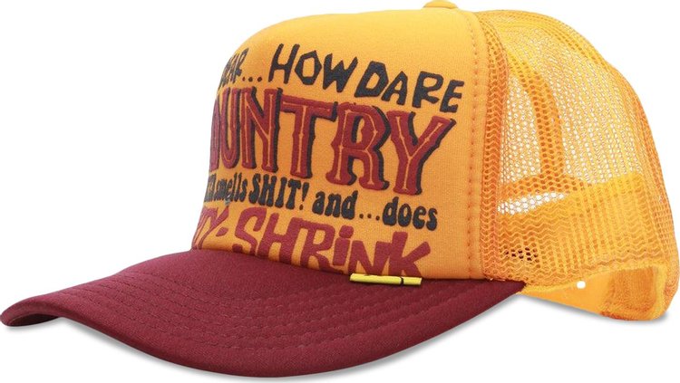 Kapital Kountry Dirty Shrink Trucker Cap GoldBurgundy