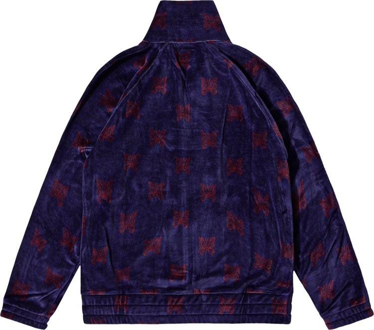 Needles Papillon Velour Track Jacket NavyBordeaux