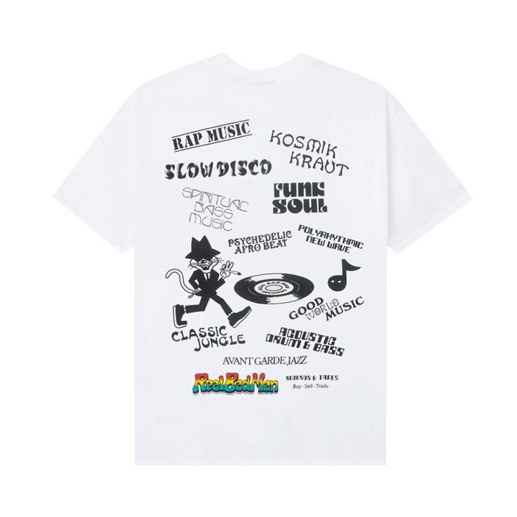 Real Bad Man Records And Tapes T Shirt White