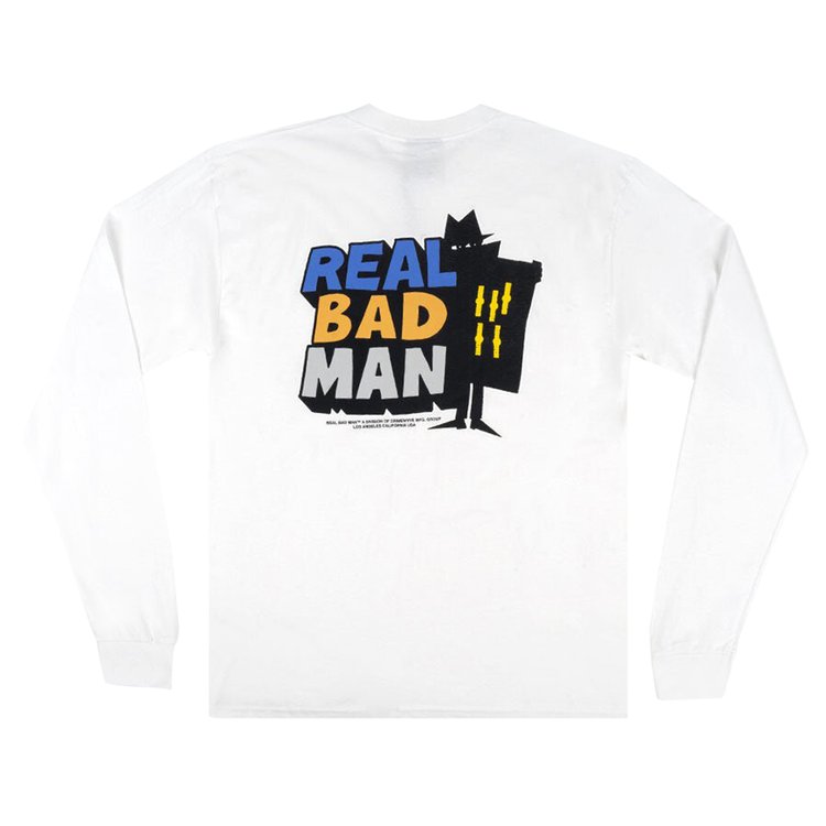 Real Bad Man Logo Vol 9 Long Sleeve T Shirt White