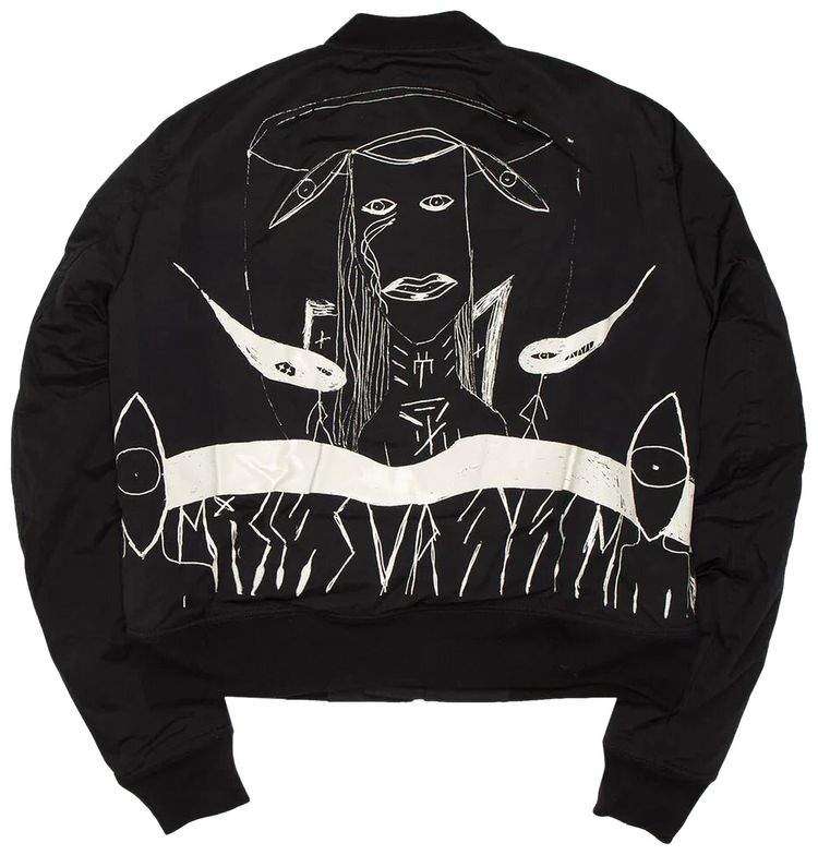 Rick Owens DRKSHDW Flight Bomber Jacket Black BlackPearl