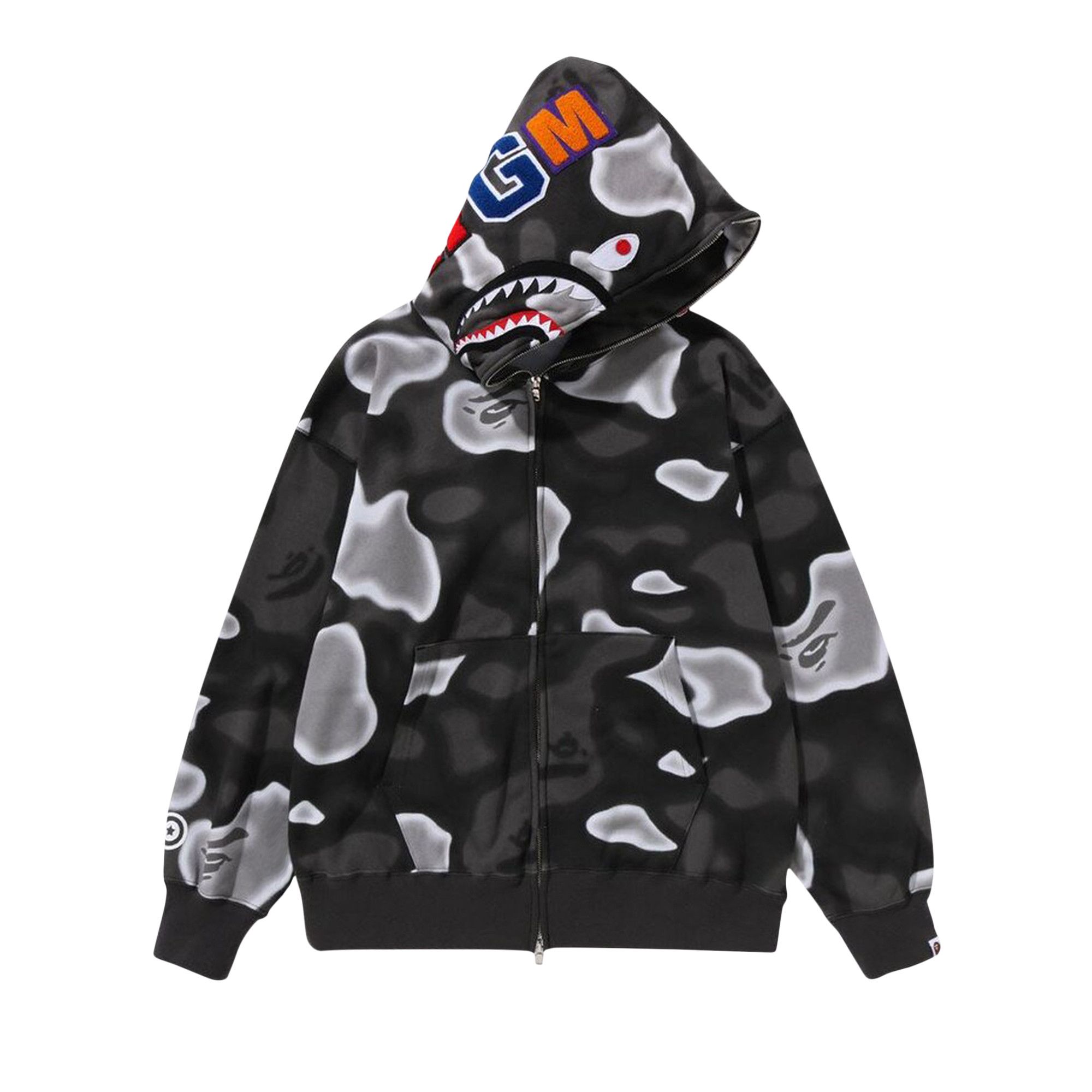 Bape shark hoodie camo black discount