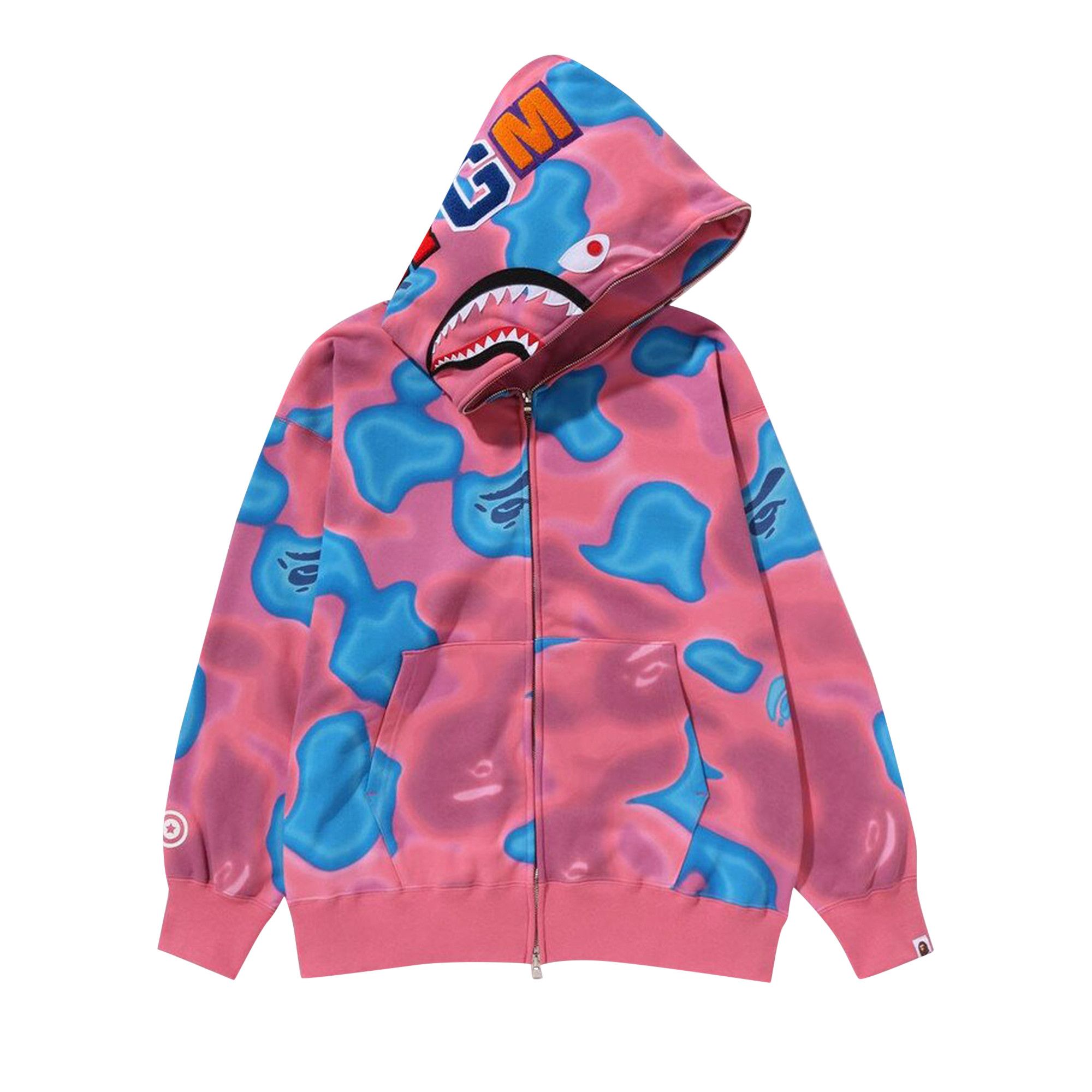 Buy BAPE Liquid Camo Shark Relaxed Fit Full Zip Hoodie Pink 1K30 115 007 PINK GOAT CA